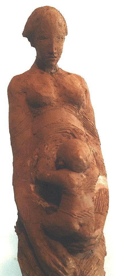 sculpteur aubron eva terre cuite originale